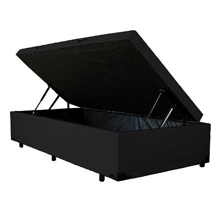Baú Solteiro 88x188 Linho Preto