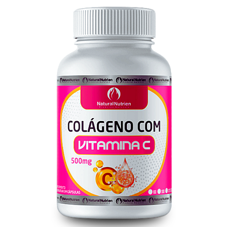Colágeno Hidrolisado Vitamina C Pele Rugas 500mg 100 Cápsulas