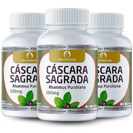 Cáscara Sagrada Laxante Extrato Seco 500mg 300 Cápsulas