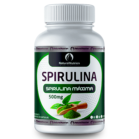 Spirulina 500mg 100 Cápsulas Saciedade e Emagrecimento