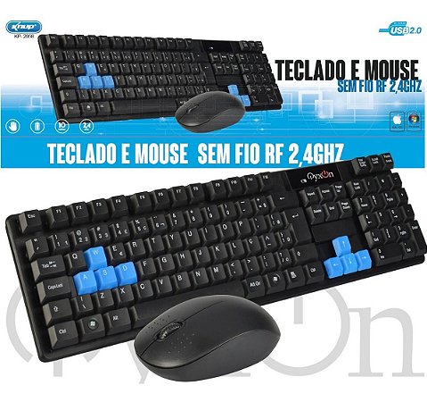 Kit Teclado e Mouse sem fio KP-2058 - Knup - Shopnetix