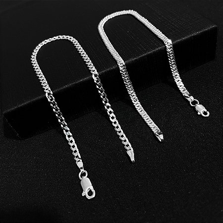 Kit Pulseira Grumet 3mm + Pulseira Elo Duplo 3mm