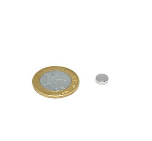 Ímã Neodímio N35 Pastilha 7,5x2,5 mm