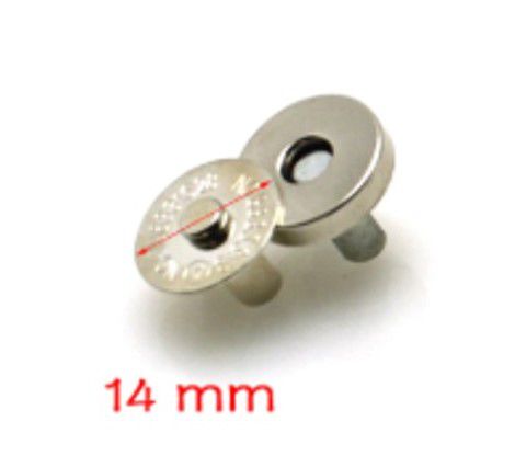 Fecho p/ Bolsas - Botão Magnético em Níquel 14mm