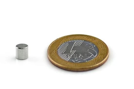 Ímã Neodímio N35 Cilindro 5x5 mm