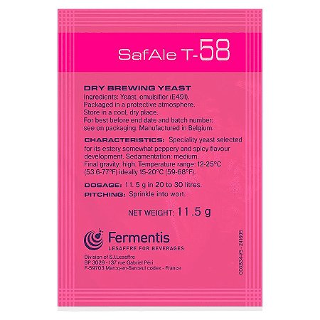 Fermento Fermentis Safale™ T-58 - 10 Unidades