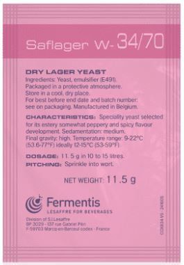Fermento Fermentis SafLager W34/70 - 10 Unidades