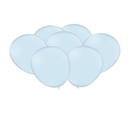 Balão de 10x25 Látex Azul claro Macarron Festcolor 25 unidades