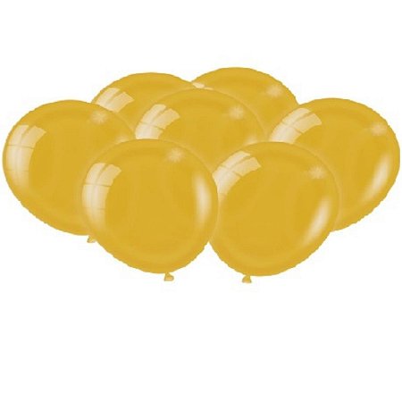 Balão de 10x25 Látex Dourado Metálico Festcolor 25 unidades