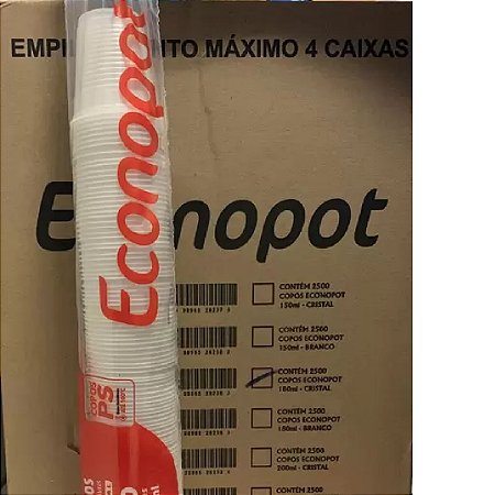 Copo 180ml Econopot PS caixa com 2500 unidades