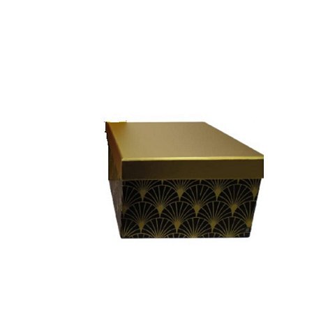 Caixa de papel para Presente Dourado 19x19x12,3cm