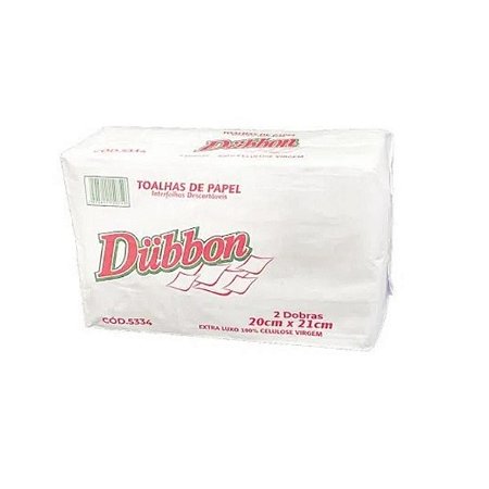 Papel Interfolha 100% Celulose 20x21 2 Dobras C/ 1000 folhas Dubbon