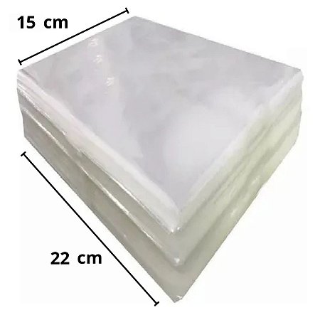 Saco Plástico Transparente Incolor - 15cm x 22cm - 100 unidades