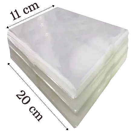 Saco Plástico Transparente Incolor - 11x20 - 100 unidades