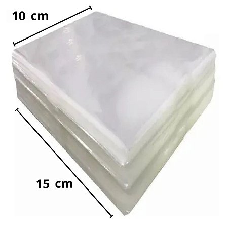 Saco Plástico Transparente Incolor - 10cm x 15cm - 100 unidades