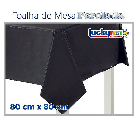 Toalha de Mesa Perolada Lisa Preto - 10 unidades - 80cm x 80cm