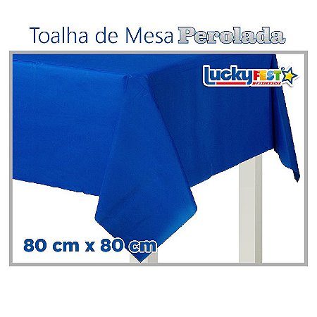 Toalha de Mesa Perolada Lisa Azul Escuro - 10 unidades - 80cm x 80cm