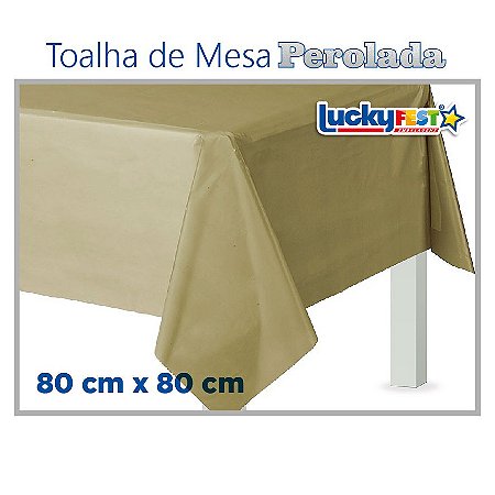 Toalha de Mesa Perolada Lisa Ouro - 10 unidades - 80cm x 80cm