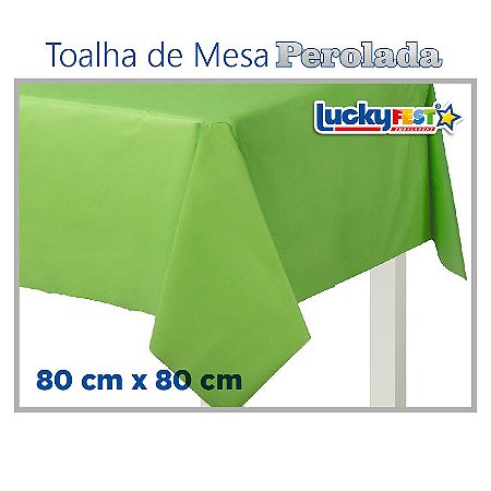 Toalha de Mesa Perolada Lisa Verde Limão - 10 unidades - 80cm x 80cm