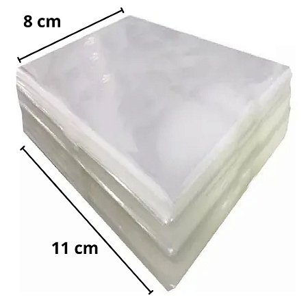 Saco Plástico Transparente Incolor - 8cm x 11cm - 500 unidades
