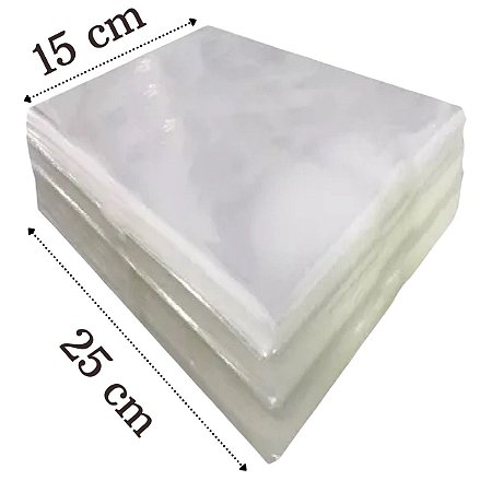 Saco Plástico Transparente Incolor - 15cm x 25cm - 500 unidades