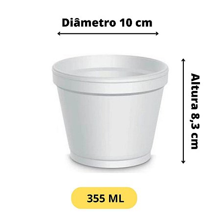 Pote de Isopor 355ml 12OZ com 1.000 unidades