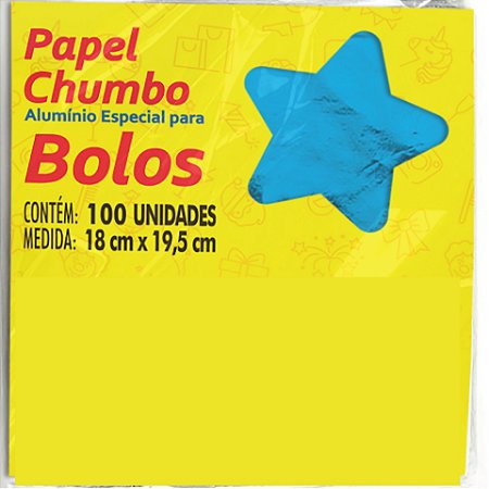900 Folha Papel Chumbo Embalar Bolos 18x19,5 - Escolha Cores