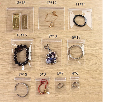 Saco Ziplock Para Jóias Em Pvc Transparente 10,5x11 - 100 Unidades