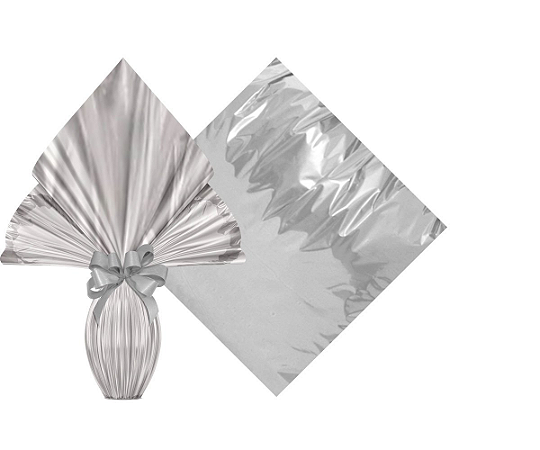 Embalagem Ovo Páscoa 39x39 Prata - Ovos 350g a 500g - 25un