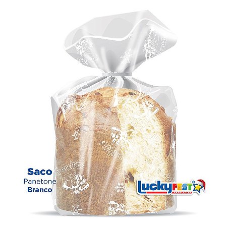 Saco para Panetone de Natal Branco - Medidas Variadas