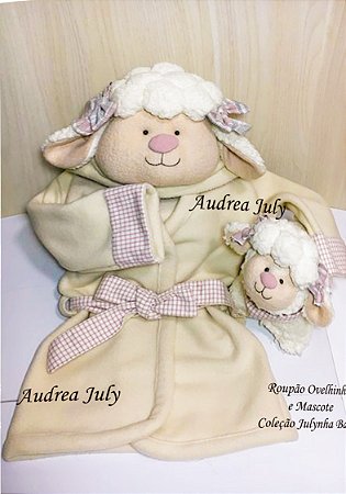 Roupão Ovelhinha e Mascote Linha Julynha Baby