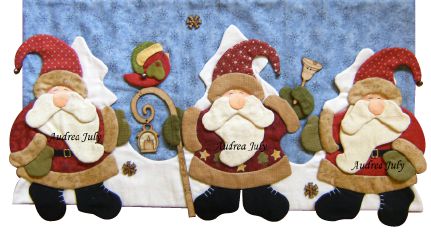 Trio Santa Claus Linha Country Natal by Audrea July