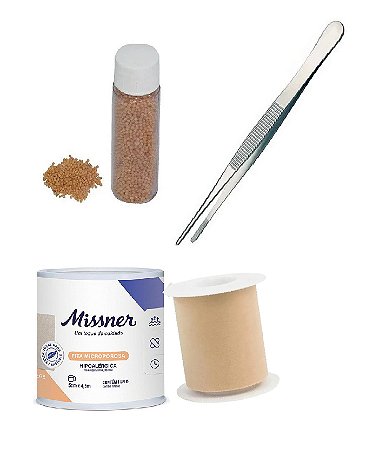 Mini Kit 5 - Pinça, Semente de Mostarda e Fita adesiva - Para Auriculoterapia