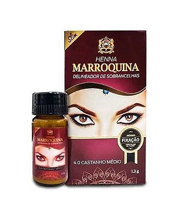 Henna Marroquina Delineador de Sobrancelhas 4.0 Castanho Médio 1,3g