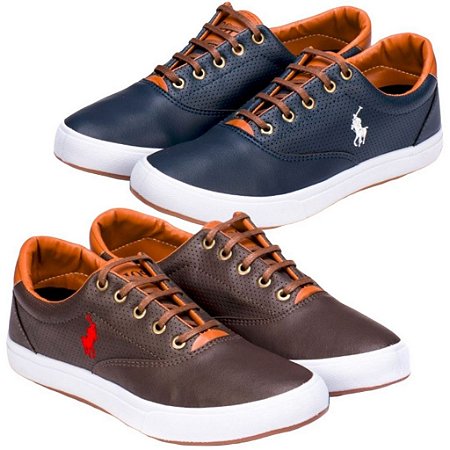 tenis polo masculino marrom