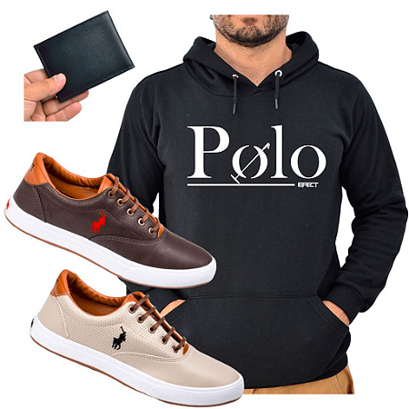 tenis polo masculino bege