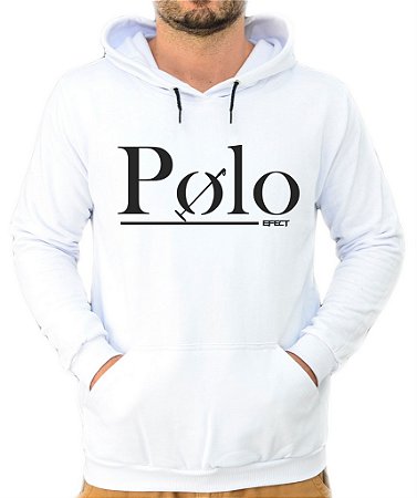 Moletom Masculino Blusa com Capuz Canguru Efect Polo, ótimo caimento nos ombros e nas mangas - Clikou