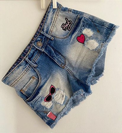 shorts jeans bordado