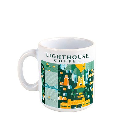 Xícara / Caneca Lighthouse Coffee  Mapa Cerâmica  270ml