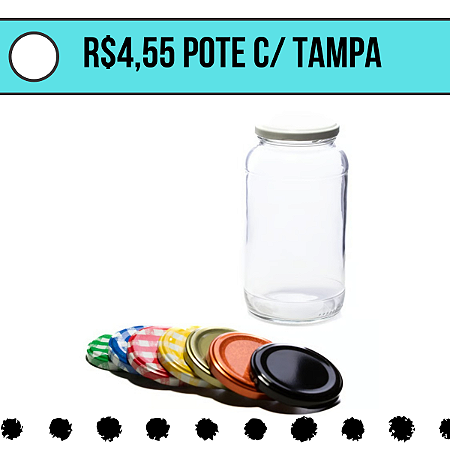 Pote AZ500 823 ml - Caixa de 12 Unidades c/ Tampas