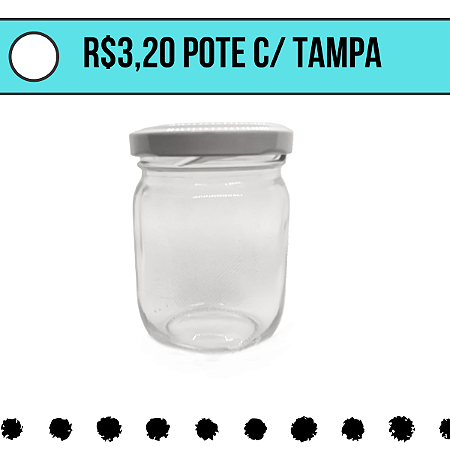 Pote Conserva 200 ML - Caixa de 24 unidades c/ Tampas