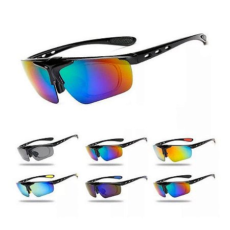 Óculos de Ciclismo Esportivo Proteção Uv400 + Clip Para lente de Grau