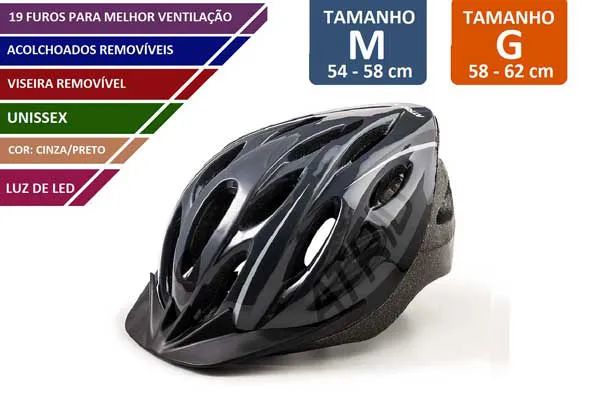 CAPACETE CICLISMO ADULTO ATRIO 2.0 COM LED