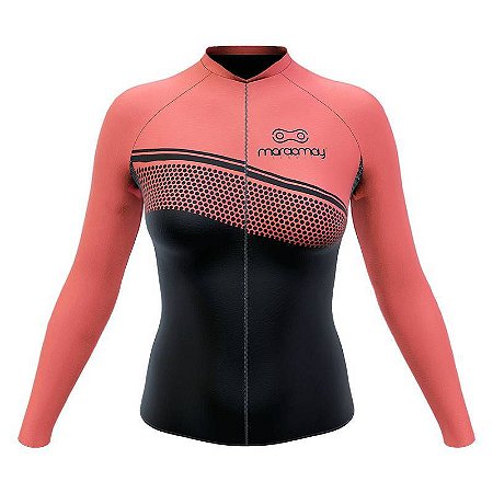 Camisa Feminina Sport Manga Longa Fast Coral - GG