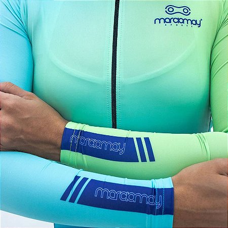 Camisa Feminina Sport Manga Longa Degrade Green