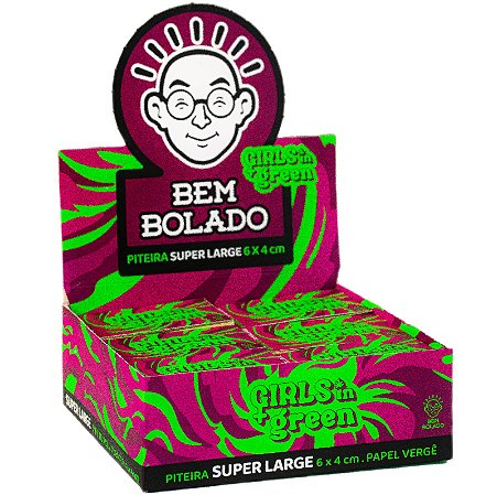 Piteira Bem Bolado Super Large Girls In Green Rosa - Display 24 un