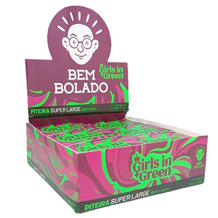 Piteira Bem Bolado x Girls In Green Super Large Rosa - Display 24 un