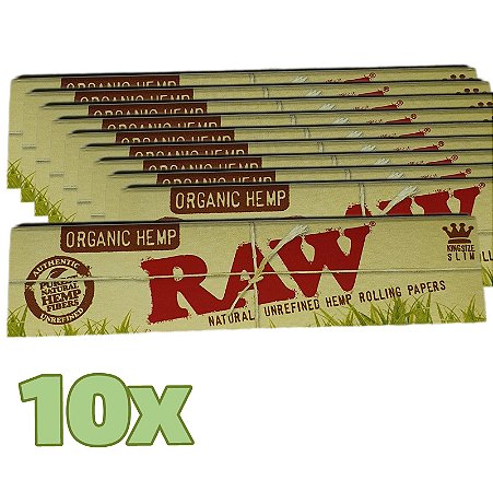 Kit Seda Raw Organic Hemp Slim King Size - 10 unidades