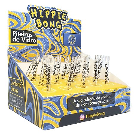 Piteira de Vidro Longa Hippie Bong 5mm - Display 20 un