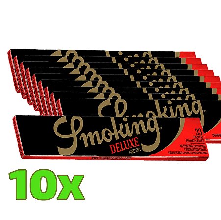 Kit Seda Smoking Preta Deluxe King Size - 10 Unidades
